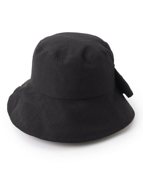 grove / グローブ ハット | ワイドブリムリボンハット【UVカット・接触冷感・ウォッシャブル】（ブラック(019)）