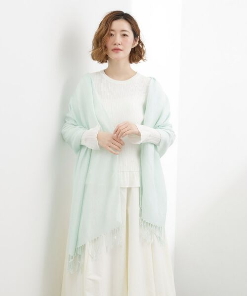 grove / グローブ マフラー・ショール・スヌード・ストール | 【手洗い・UVカット】ダマスク柄ジャカードストール | 詳細5