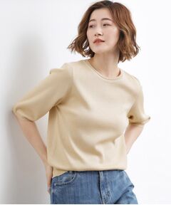 grove / グローブ ニット・セーター | やわらかドライタッチ 五分袖クルーネックニット