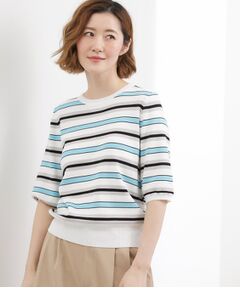 grove / グローブ ニット・セーター | やわらかドライタッチ 五分袖クルーネックニット