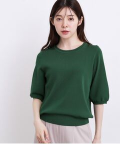 grove / グローブ ニット・セーター | 【シリーズ累計36万枚/UVカット・ひんやり・洗濯機OK】やわらかドライタッチ 五分袖クルーネックニット