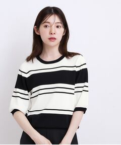 grove / グローブ ニット・セーター | 【シリーズ累計36万枚/UVカット・ひんやり・洗濯機OK】やわらかドライタッチ 五分袖クルーネックニット