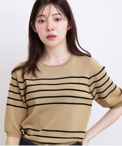 grove / グローブ ニット・セーター | 【シリーズ累計36万枚/UVカット・ひんやり・洗濯機OK】やわらかドライタッチ 五分袖クルーネックニット