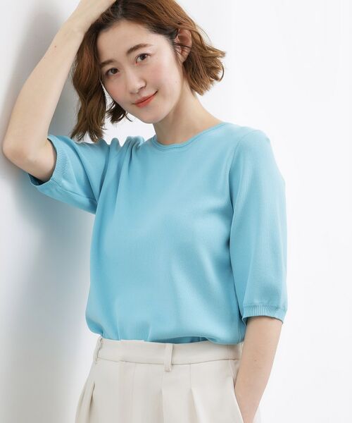 grove / グローブ ニット・セーター | やわらかドライタッチ 五分袖クルーネックニット | 詳細21