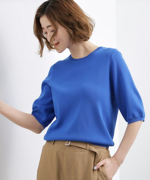 grove / グローブ ニット・セーター | やわらかドライタッチ 五分袖クルーネックニット | 詳細25