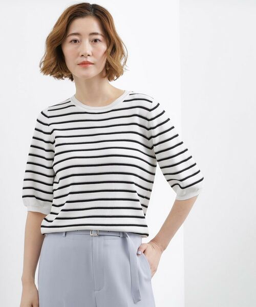 grove / グローブ ニット・セーター | やわらかドライタッチ 五分袖クルーネックニット | 詳細29