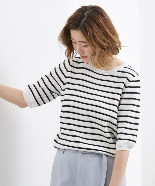 grove / グローブ ニット・セーター | やわらかドライタッチ 五分袖クルーネックニット | 詳細30