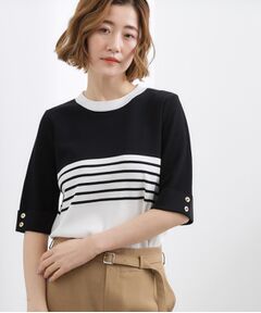 grove / グローブ ニット・セーター | やわらかドライタッチ 袖メッシュ編みニット