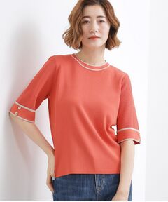 grove / グローブ ニット・セーター | やわらかドライタッチ 袖メッシュ編みニット