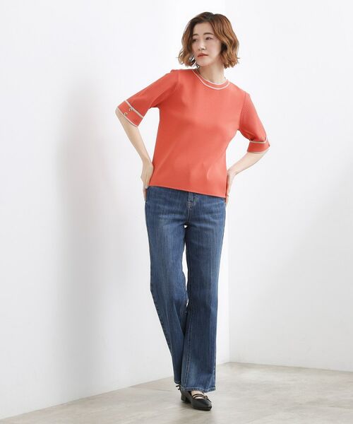 grove / グローブ ニット・セーター | やわらかドライタッチ 袖メッシュ編みニット | 詳細11