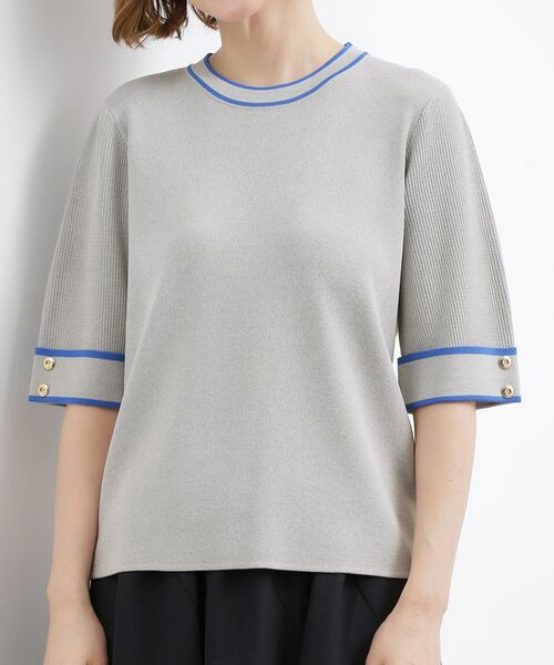 grove / グローブ ニット・セーター | やわらかドライタッチ 袖メッシュ編みニット | 詳細21