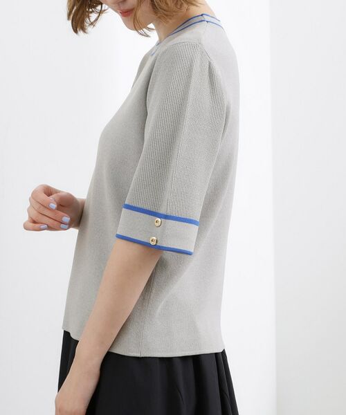 grove / グローブ ニット・セーター | やわらかドライタッチ 袖メッシュ編みニット | 詳細22