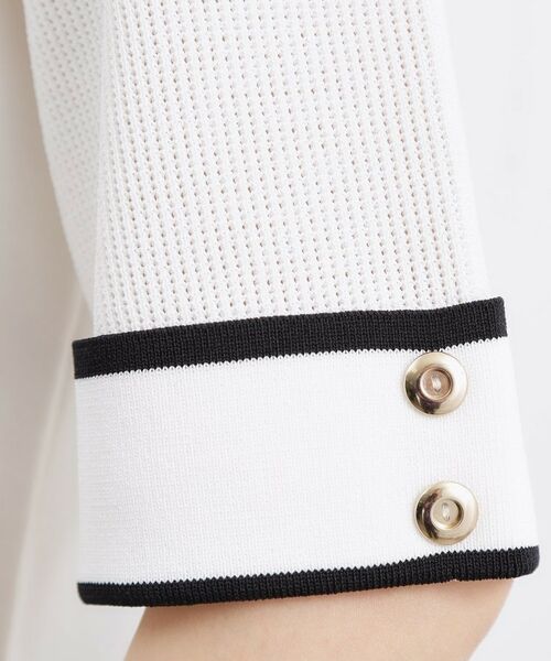 grove / グローブ ニット・セーター | やわらかドライタッチ 袖メッシュ編みニット | 詳細4