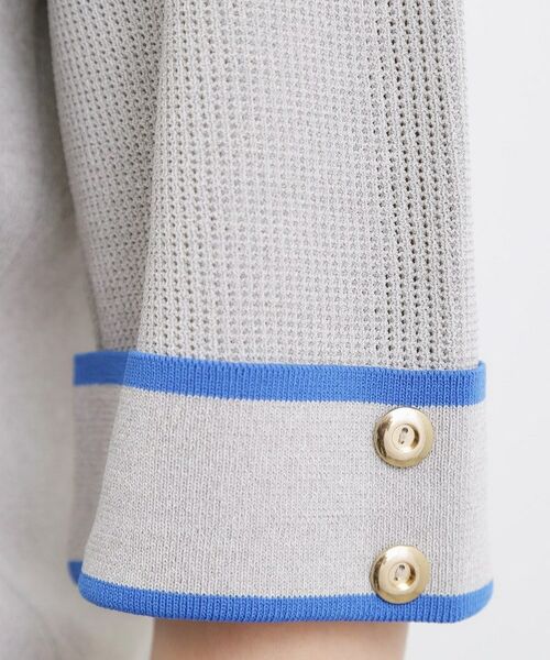grove / グローブ ニット・セーター | やわらかドライタッチ 袖メッシュ編みニット | 詳細8