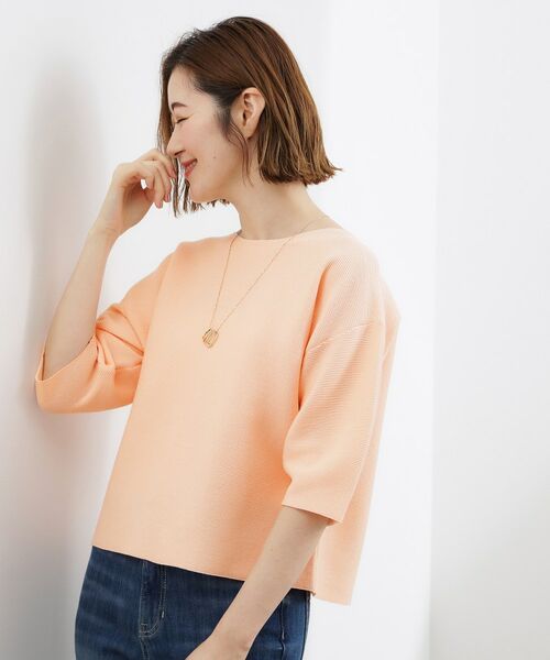 grove / グローブ ニット・セーター | 【貴島明日香さん着用／洗濯機で洗える】レイヤードにもおすすめ、軽やかクロップドニット（ライトピンク(070)）