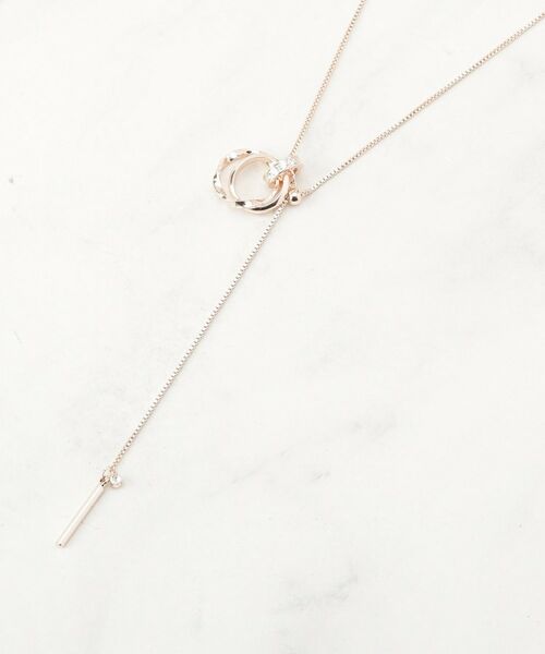 grove / グローブ ネックレス・ペンダント・チョーカー | キラキラミニリングワントップネックレス（ピンクシルバー(005)）