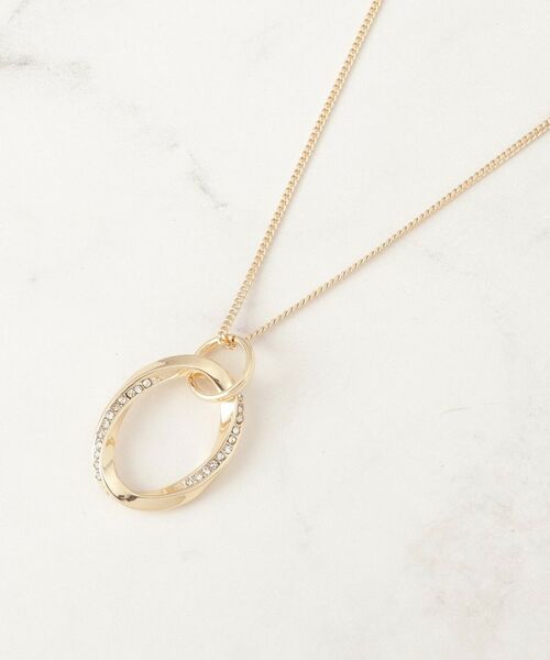 grove / グローブ ネックレス・ペンダント・チョーカー | ツイストオーバルビジューネックレス（ゴールド(007)）