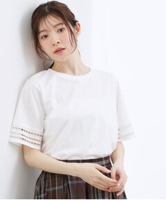 grove / グローブ カットソー | 袖口透かし刺繍Tシャツ