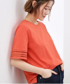 grove / グローブ カットソー | 袖口透かし刺繍Tシャツ