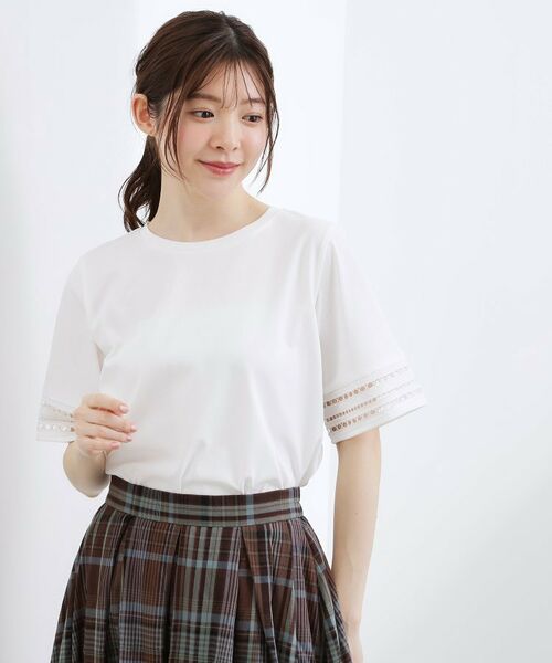 grove / グローブ カットソー | 袖口透かし刺繍Tシャツ | 詳細1