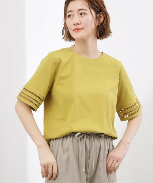 grove / グローブ カットソー | 袖口透かし刺繍Tシャツ | 詳細10