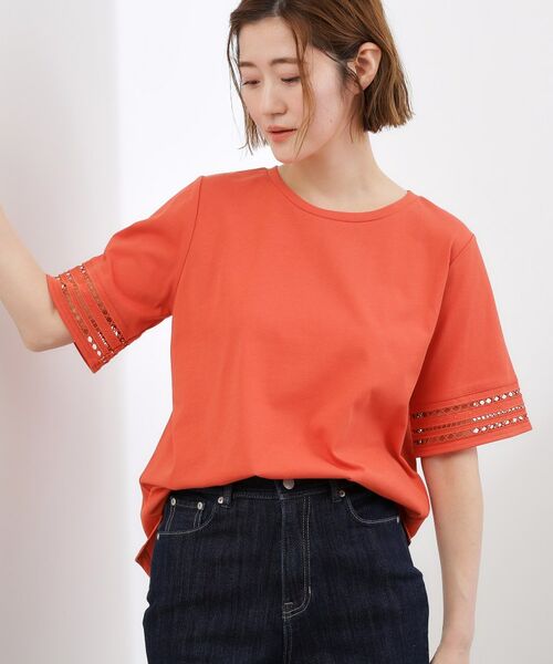 grove / グローブ カットソー | 袖口透かし刺繍Tシャツ | 詳細13