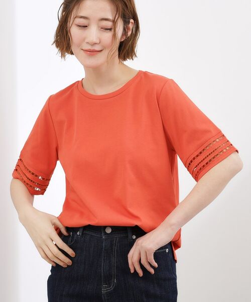 grove / グローブ カットソー | 袖口透かし刺繍Tシャツ | 詳細14