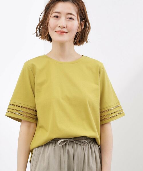 grove / グローブ カットソー | 袖口透かし刺繍Tシャツ | 詳細9