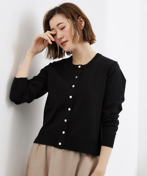 grove / グローブ カーディガン・ボレロ | メタルボタンクルーネックカーディガン（ブラック(019)）
