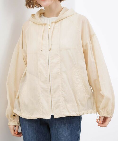 grove / グローブ レザーブルゾン・ジャケット | 【洗える】軽やかシアーナイロンフーディブルゾン | 詳細13