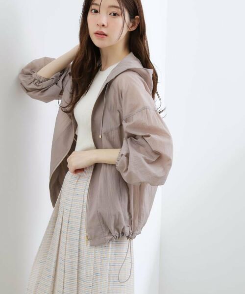 grove / グローブ レザーブルゾン・ジャケット | 【貴島明日香さん着用・洗える】軽やかシアーナイロンフーディブルゾン | 詳細28