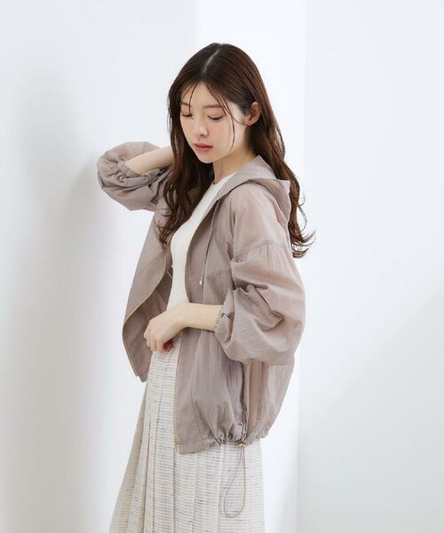 grove / グローブ レザーブルゾン・ジャケット | 【貴島明日香さん着用・洗える】軽やかシアーナイロンフーディブルゾン | 詳細29