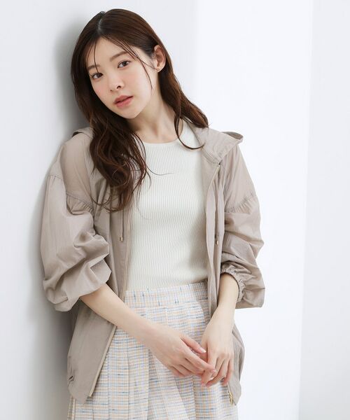 grove / グローブ レザーブルゾン・ジャケット | 【洗える】軽やかシアーナイロンフーディブルゾン | 詳細9