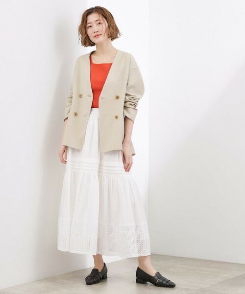 grove / グローブ ノーカラージャケット | リネンライクカラーレスジャケット | 詳細10