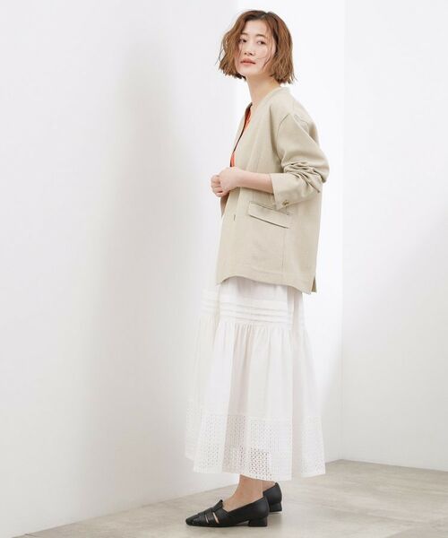 grove / グローブ ノーカラージャケット | リネンライクカラーレスジャケット | 詳細11