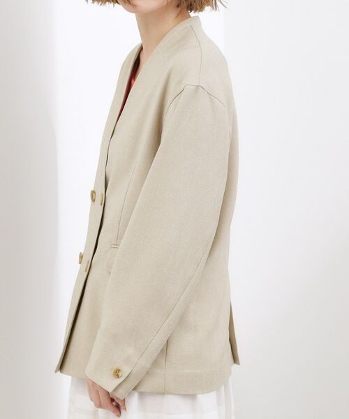 grove / グローブ ノーカラージャケット | リネンライクカラーレスジャケット | 詳細14