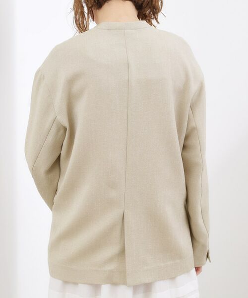 grove / グローブ ノーカラージャケット | リネンライクカラーレスジャケット | 詳細15