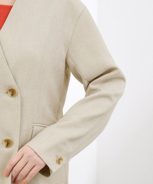 grove / グローブ ノーカラージャケット | リネンライクカラーレスジャケット | 詳細17