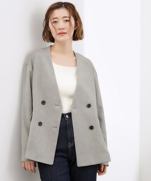 grove / グローブ ノーカラージャケット | リネンライクカラーレスジャケット | 詳細2