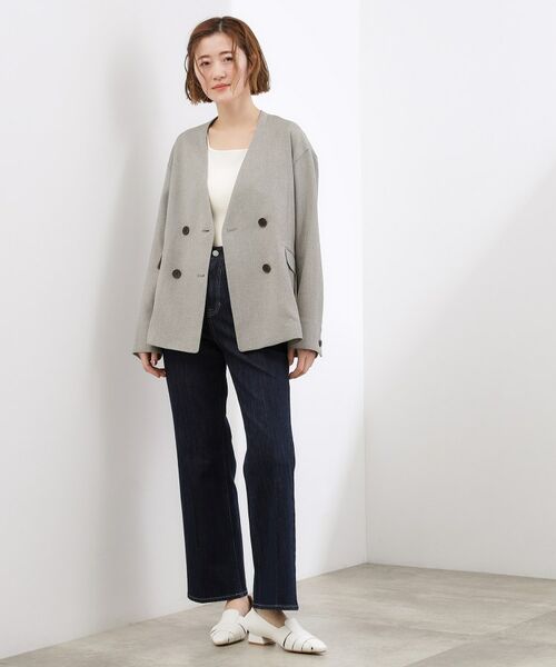 grove / グローブ ノーカラージャケット | リネンライクカラーレスジャケット | 詳細3