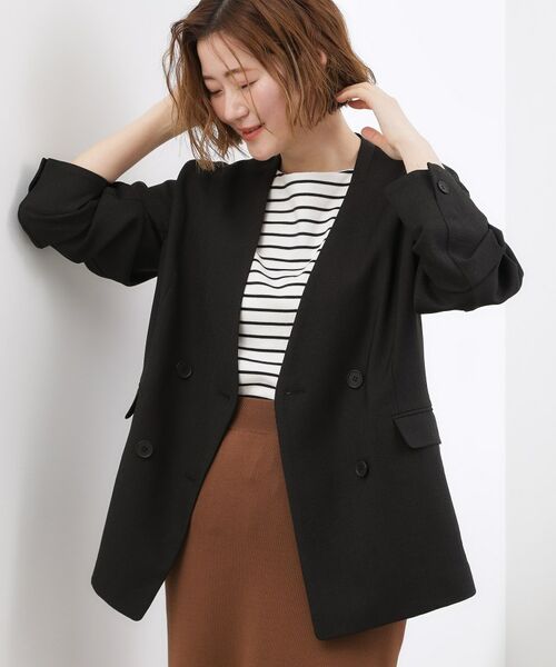 grove / グローブ ノーカラージャケット | リネンライクカラーレスジャケット | 詳細5