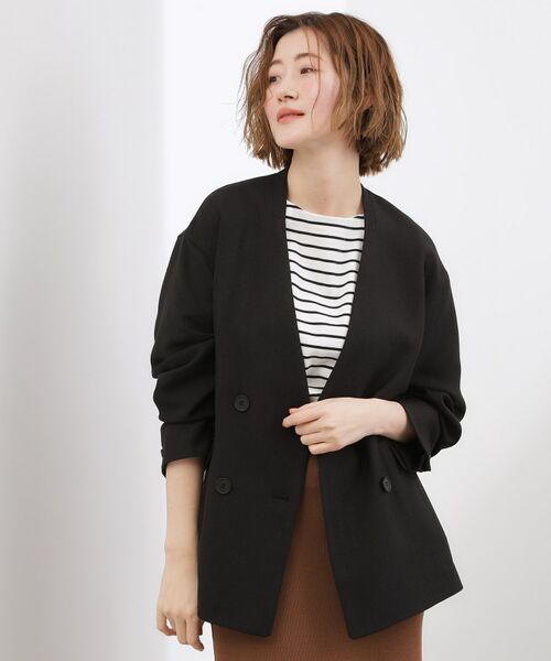 grove / グローブ ノーカラージャケット | リネンライクカラーレスジャケット | 詳細6