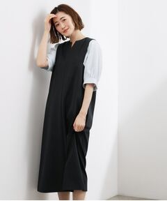 grove / グローブ ロング・マキシ丈ワンピース | 袖布帛ポンチワンピース