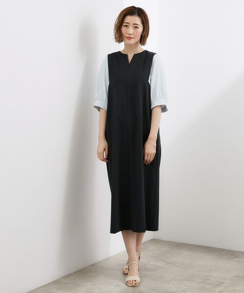 grove / グローブ ロング・マキシ丈ワンピース | 袖布帛ポンチワンピース | 詳細10