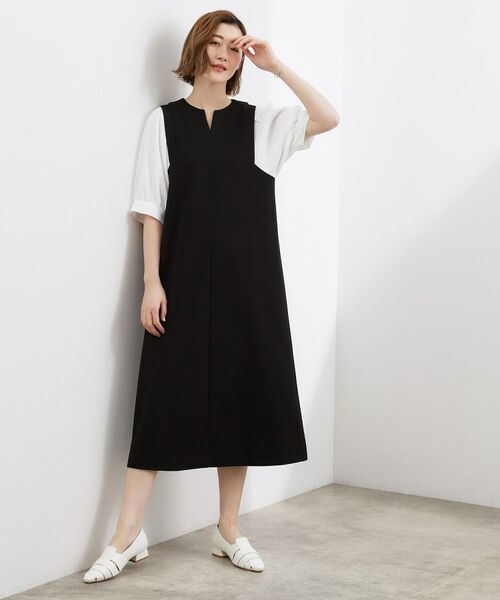 grove / グローブ ロング・マキシ丈ワンピース | 袖布帛ポンチワンピース | 詳細6