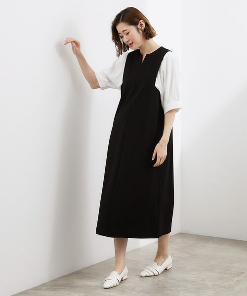 grove / グローブ ロング・マキシ丈ワンピース | 袖布帛ポンチワンピース | 詳細7