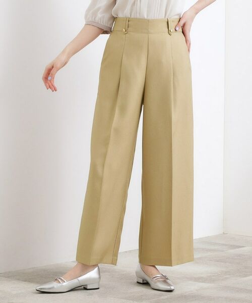 grove / グローブ パンツ | デニムライク ワイドストレートパンツ（ライトベージュ(051)）