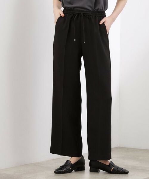 grove / グローブ パンツ | 【カセット服】リネンライクソフトフレアパンツ（ブラック(019)）