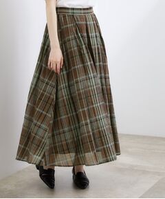 grove / グローブ ロング・マキシ丈スカート | マドラスチェックタックボリュームスカート