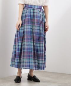 grove / グローブ ロング・マキシ丈スカート | マドラスチェックタックボリュームスカート